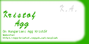 kristof agg business card